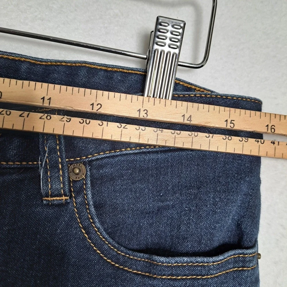Michael Kors Womens 8 Dark Wash Cropped Skinny Jeans MK Logo‎ Gold Hardware